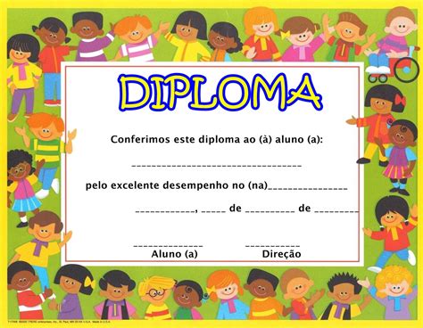 Modelos De Diploma Para A Educação Infantil EspaÇo Educar