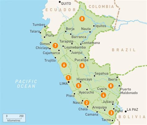 Perú Regiones Mapa Perú Provincias Mapa América Del Sur América