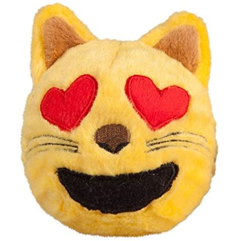 Fabdog Cat Heart Eyes Emoji Faball Squeaky Dog Toy Small Visit The