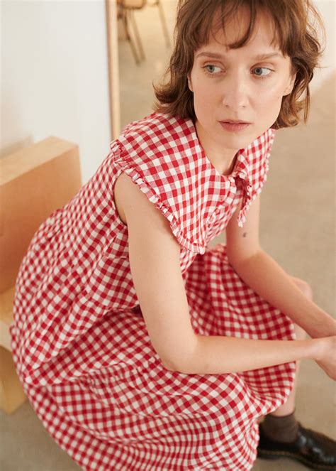 Molly Red Gingham Dress Gingham Linen Dress Long Linen Etsy