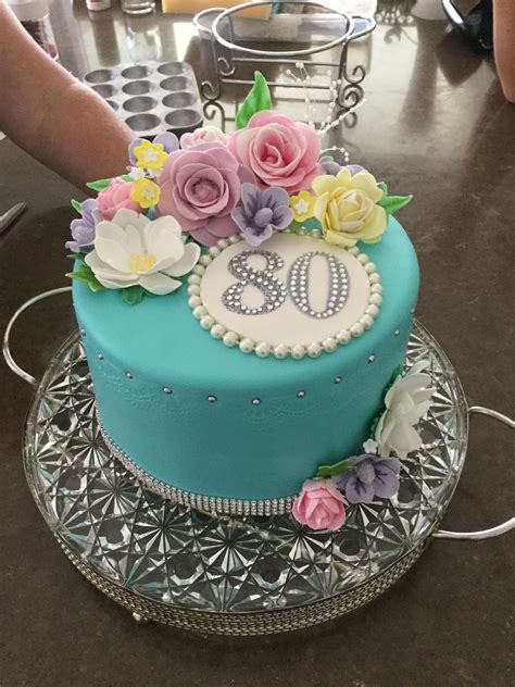 Are you looking for cake ideas? Floral 80th birthday cake | 80 birthday cake, 90th ...