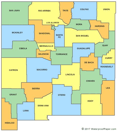 New Mexico State Map With Counties Camila Violante