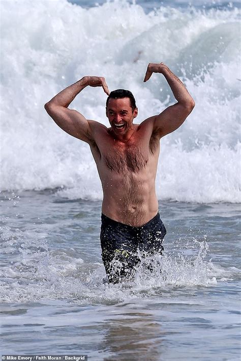 Hugh Jackman Shows Off His Ripped Physique As He Goes Shirtless At