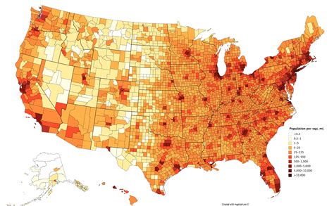 United States Density Counties Map Populationdata Net