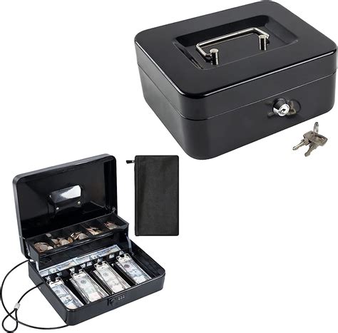 Kyodoled Cash Box With Money Tray Combination Lock Money