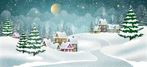 Best Snow Village Illustrations Royalty Free Vector Graphics And Clip