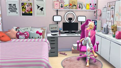 Girl Gamer Streamer Apartment Stop Motion Build The Sims Youtube