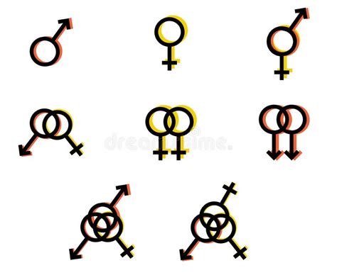 vector gender icons sexual orientation signs isolated on white background stock vector