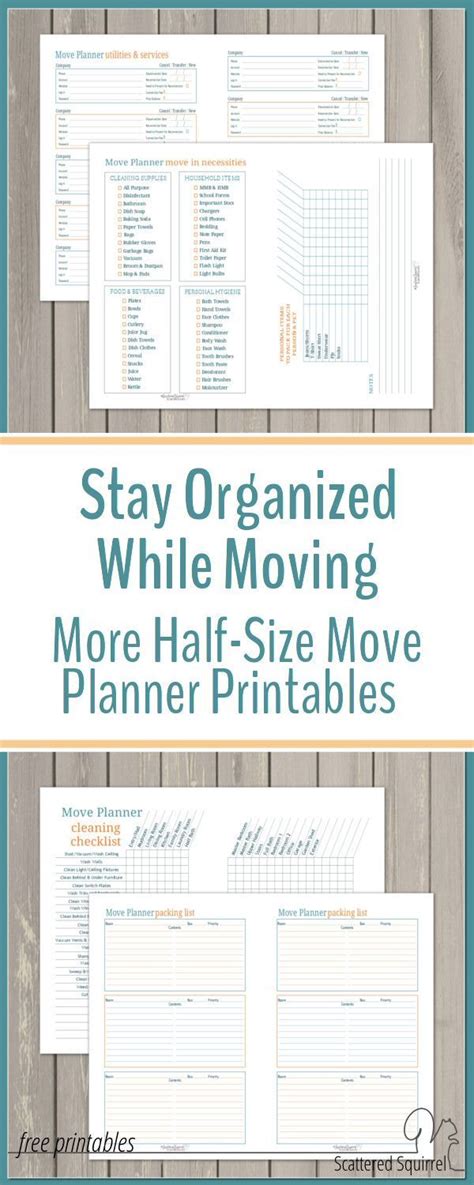 Stay Organized While Moving With Half Size Move Planner Printables