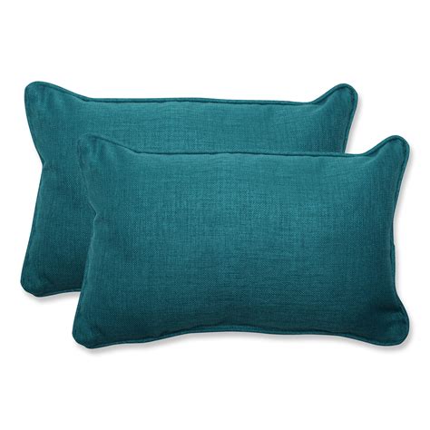 Pillow Perfect Outdoor Teal Rectangular Throw Pillow Set Of 2
