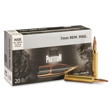 Sellier And Bellot 7mm Rem Mag Nosler Partition 175 Grain 20 Rounds