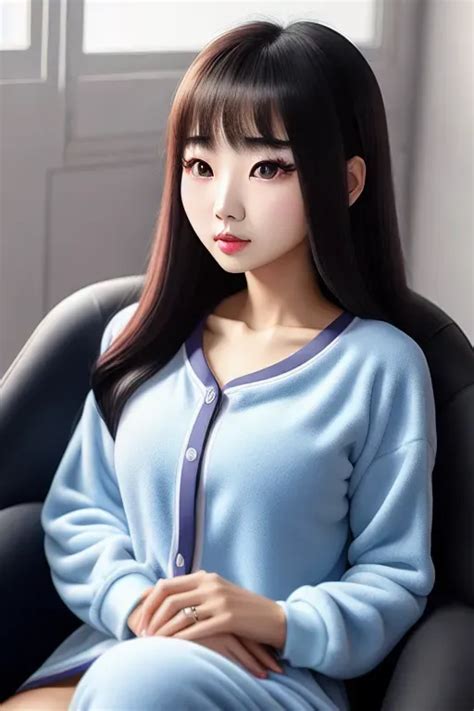 Dopamine Girl A Digital Art Of A Korean Girl Sitting In Gaming Chair