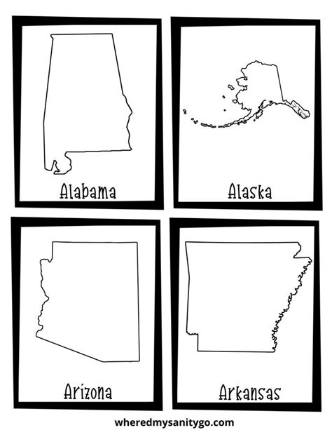 50 States Flashcards Free Printable For Learning The Us Map United