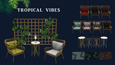 Tropical Vibes Sims 4 Cc Furniture Sims Sims 4 Cc Furniture Living