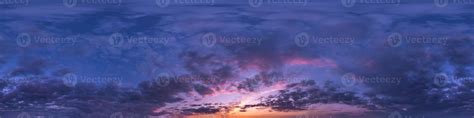 Seamless Dark Blue And Pink Sky Before Sunset Hdri Panorama 360 Degrees