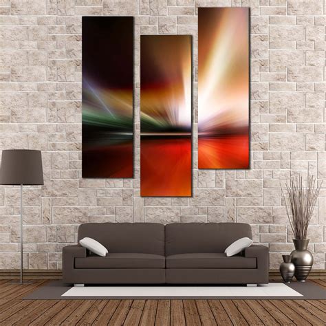 Abstract Lights Canvas Wall Art, Colorful Modern Abstract 3 Piece ...