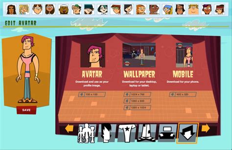 Teletoons Total Drama Avatar Creator Lost Total Drama Island