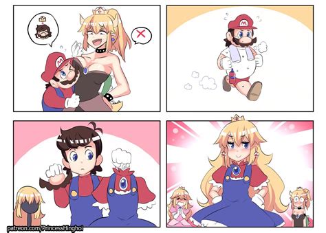 He Does Not Need A Super Crown To Become Princess Peach Bowsette Know Your Meme