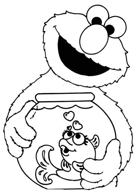 38+ fish tank coloring pages for printing and coloring. Sesame Street Elmo Holding Fish Tank Coloring Page ...