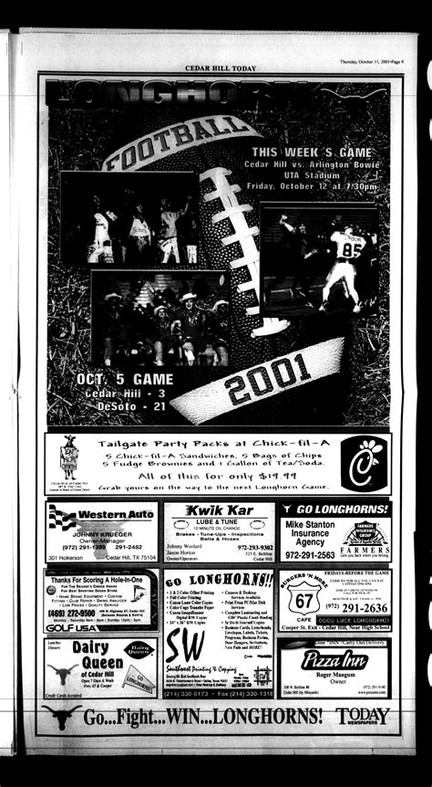 As the most trusted source for top rated businesses, resources and services relating to insurance, select your state or city to browse and find the best insurance businesses in your area. Today Cedar Hill (Duncanville, Tex.), Vol. 36, No. 30, Ed. 1 Thursday, October 11, 2001 - Page 9 ...