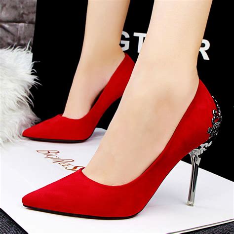 Get deals with coupon and discount code! Pin by Mia on Le'Beautiful Heels | Suede high heels, Red ...