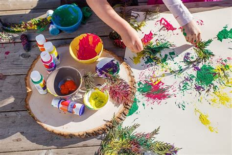 Nature Art Activities For Toddlers Painting With Leaves Flowers And More