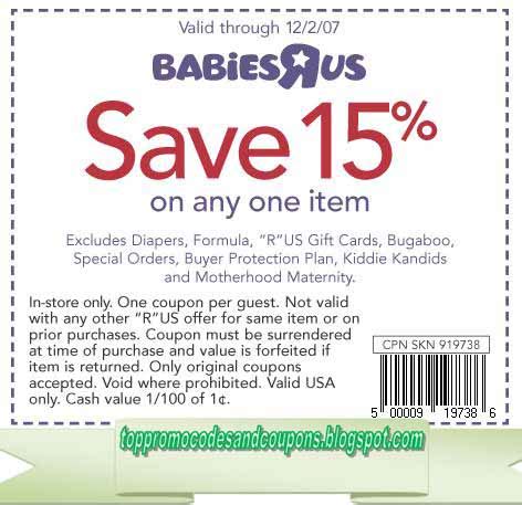 25% off with no minimum. Free Promo Codes and Coupons 2019: Babies R Us Coupons