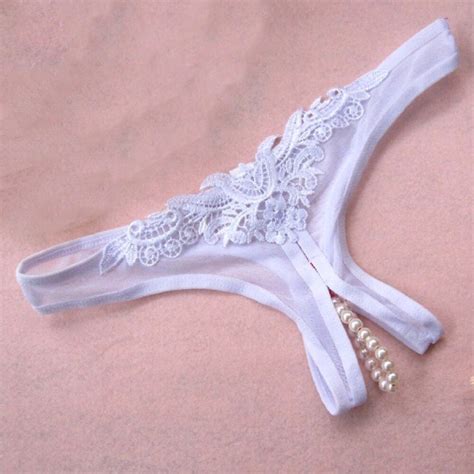 Sexy Pearl G String Transparent Women Underwear Lace Seamless Panties