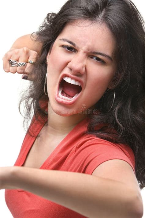 Young Female Expressing Her Anger Stock Image Image Of Face White 9481281