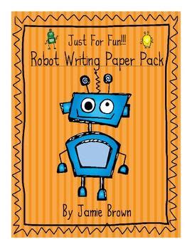 robot fun writing paper pack hwt  traditional style lines cool writing writing paper