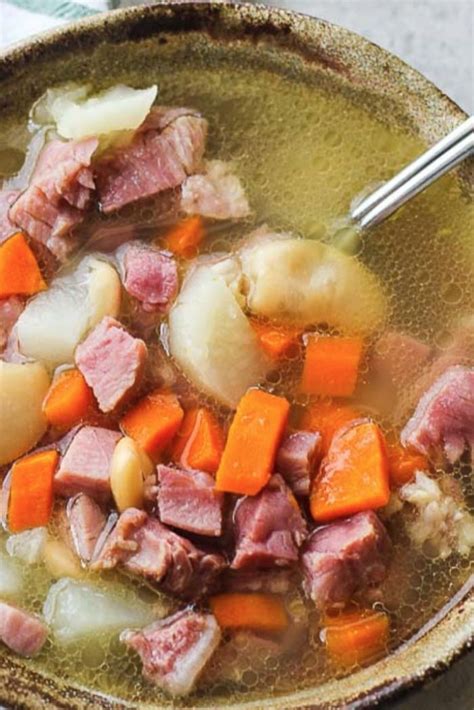 Delicious Homemade Ham Bone Soup From Leftover Ham Cooked On The Stove