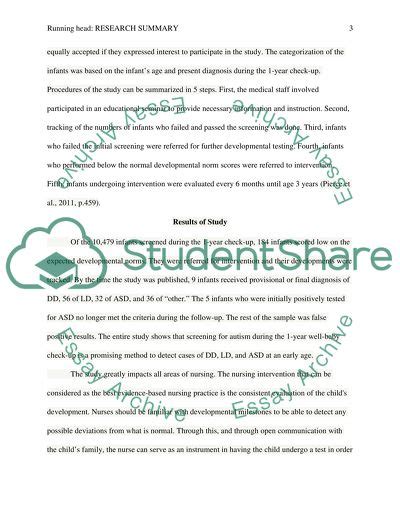 Research Summary And Ethical Considerations Essay 1