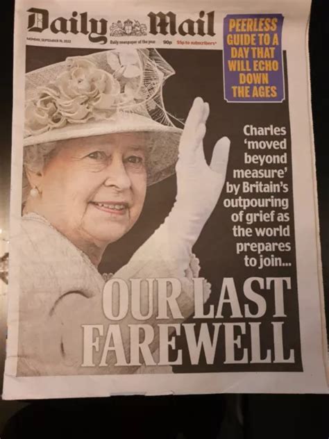 Daily Mail Newspaper 19th September 2022 Farewell Our Glorious Queen