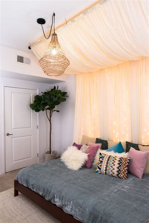 Diy Fairy Lights Canopy Canopy Bed Diy Bedroom Diy Diy Bed