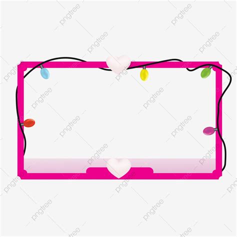 Pink Feminine Romantic Streaming Overlay Frame With Heart And Led