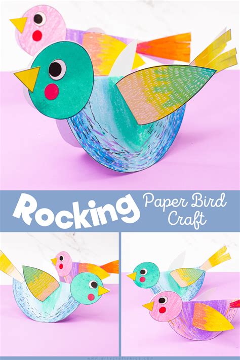 Creativity Meets Stem In This Rocking Paper Bird Craft For Kids A Fun