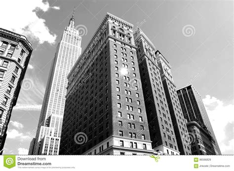 Skyscrapers In New York Black And White Photo Editorial