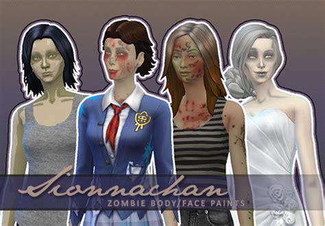 Sionnachan Zombie Bodyface Paints Sims4cc