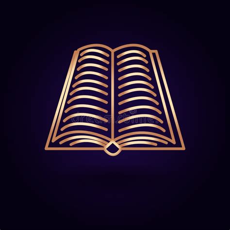 Gold Book Icon Vector Illustration Isolated On A Blue Background Stock