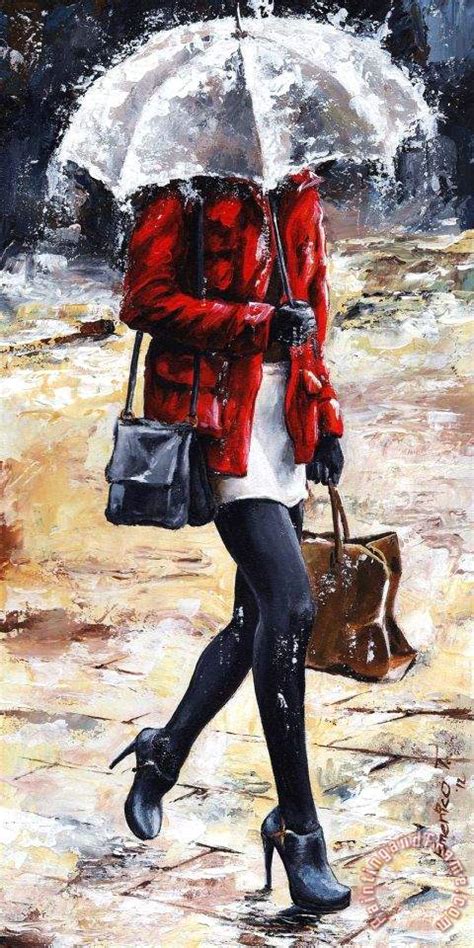 Emerico Toth Rainy Day Woman Of New York 09 Painting Rainy Day