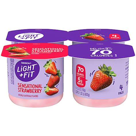 Light Fit Nonfat Gluten Free Sensational Strawberry Yogurt 53 Oz