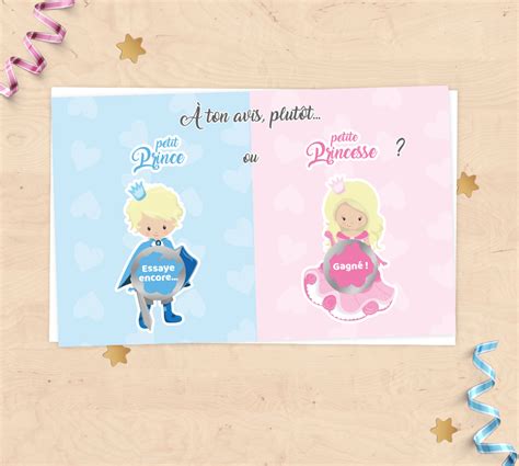 Mini Carte à Gratter Annonce Sexe Du Bébé Prince Ou Princesse Mimosa Chroma