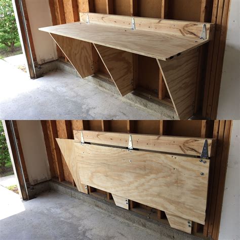 Fold Down Workbench For The Garage Using Hinges And 34 Ply Diy