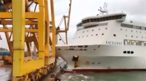 Ferry Collides With Crane Sparking Fire At Barcelona Port Nz
