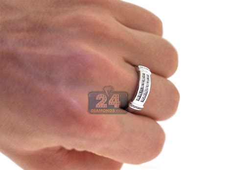 Dazzlingrock collection 0.40 carat (ctw) 14k gold round diamond ladies anniversary wedding stackable ring band. 14K White Gold 1.34 ct Diamond Mens Womens Wedding Rings Set