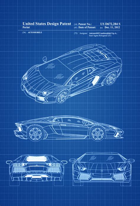 Изпращане по имейл публикувайте в блога си! Lamborghini Patent - Patent Print, Wall Decor, Automobile ...