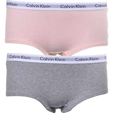 calvin klein girls 2 pack modern cotton shorty brief pink grey