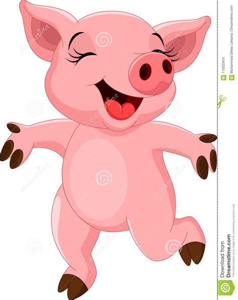 Happy Pig Cartoon Stock Illustration Illustration Of Character 115033431