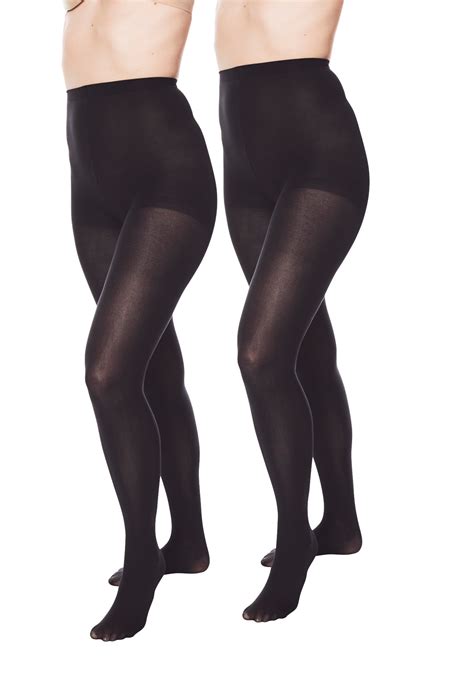 comfort choice women s plus size 2 pack opaque tights tights