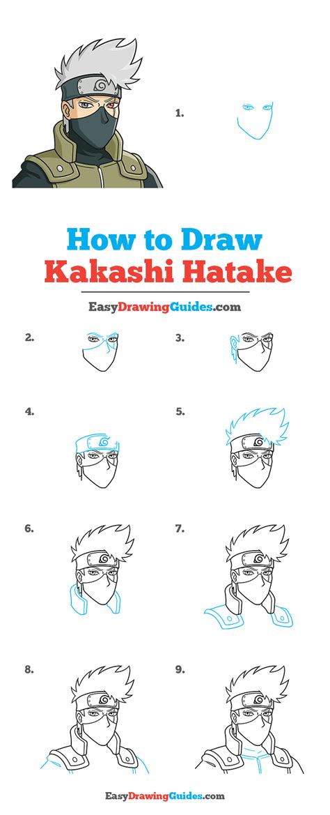 How To Draw Kakashi Hatake From Naruto Step 6 Drawings Guided Images